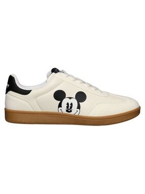 Mickey Mouse White & Black Low-Top Sneaker with Gum Sole